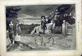 Original Old Antique Print Puritin Maiden And Cavalier Painting Mbh 1892 19th