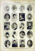 Original Old Antique Print Portraits Wives Mp Commons Members 1892 Victorian