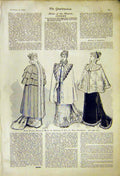 Original Old Antique Print Ladies Fashion Nicholson St Pauls Evening Dress 1892