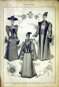 Original Old Antique Print Costumes Ladies Fashion Redferns Lady Brookes 1892
