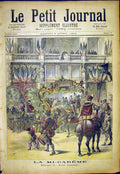 Original Old Antique Print Mi-Careme Festival Fete French 1892 19th