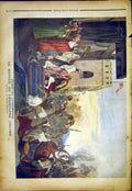 Original Old Antique Print Christopher Columbus Luembourg Robert-Fleury 1892