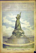 Original Old Antique Print Centenary France Savoy Monument French 1892 Victorian