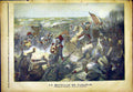 Original Old Antique Print Battle Fleurus Mauzaisse French 1892 War Victorian