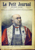 Original Old Antique Print Portrait Perivier Court Appeal French 1892 Victorian