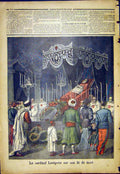 Original Old Antique Print Cardinal Lavigerie Funeral French 1892 19th