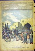 Original Old Antique Print Bethlehem French Consul Christmas 1892 19th