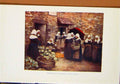 Original Old Vintage Print Brittany C1919 Vegetable Market Place 20th Century