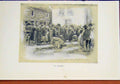 Original Old Antique Print Sepia Style Art Pig Market Sketch Drawing Art