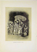 Original Old Vintage Print Play Watching Children C1919 Sepia Style Art 20th