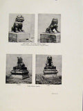 Original Old Vintage Print Iron Lion Yao Wang Temple Pecking Lama C1950 20th