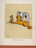 Original Old Antique Print Open Mouth Dog Hound Puppy Mother Bitch