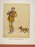 Original Old Antique Print Puppy Color Fine Art Dog Hound Pet