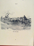 Original Old Antique Print Man Horse Riding Drag Lionel Edwards Fine Art
