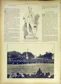 Old Antique Print Statue Bezout Mathematician Nemours Champs-Elysees 1885 19th