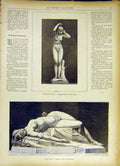 Original Old Antique Print Sculpture Hestation Myrtho Schoenewerk 1885 Victorian