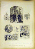 Original Old Antique Print Switzerland Swiss Berne Deroulede Aar French 1885