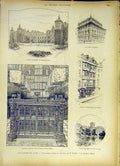Old Antique Print Building Westminster London Tresor Shakespeare Hatfield