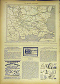 Original Old Antique Print Map Theatre War Balkans Chart French 1885 Victorian