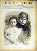 Original Old Antique Print Portrait Spanish Mercedes Dona-Maria Marie-Christine