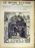 Original Old Antique Print Christmas Historic Legend Royal Tradition 1885 19th