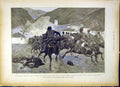 Original Old Antique Print War Balkans Cavalry Volunteers Pirot Arsenal 1885
