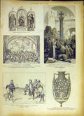 Old Antique Print Fine Art Grivelli Vidieu Signorelli Pharos Pompeii 1885 19th