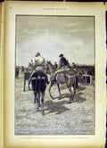 Original Old Antique Print Grand-Prix Paris Paradox Reluisant Race-Horse 1885