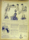 Original Old Antique Print Marchandon Court Sketches Rochefort French 1885 19th