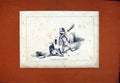 Original Old Antique Print Dog Hound Master Dog House Sketch C1831 19th Century