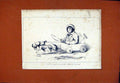 Original Old Antique Print Dgo Cart Hound Pet Animal Sketch Drawing C1831 19th
