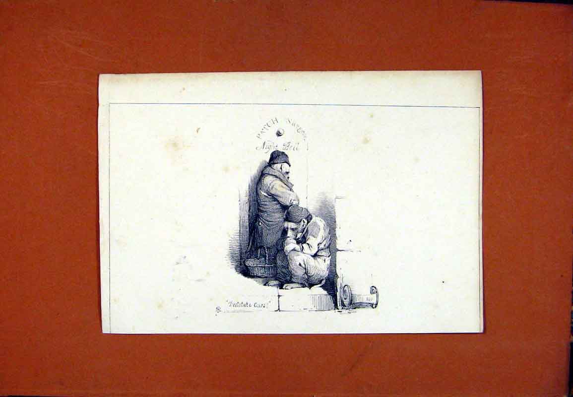 Original Old Antique Print Fine Art Sketch Drawing Dog Hound Pet Animal C1831