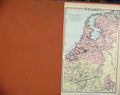 Original Old Antique Print Chambers Encyclopaedia Map C1888 Holland Victorian