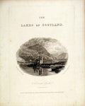Original Old Antique Print Sutherlandshire Arduraick Castle Scotland Lakes