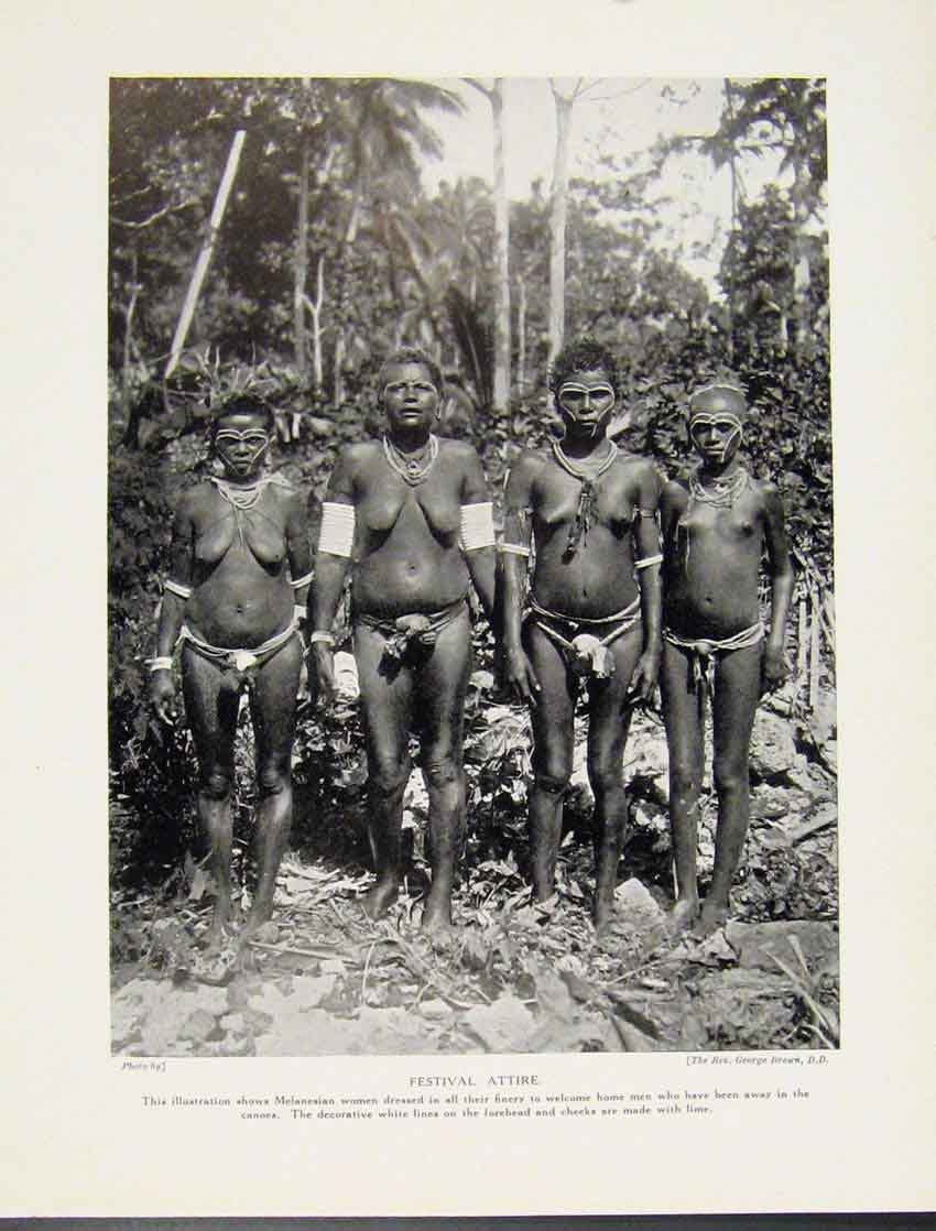 Original Old Vintage Print Festival Attire Melanesian Photo C1931 Art 20th