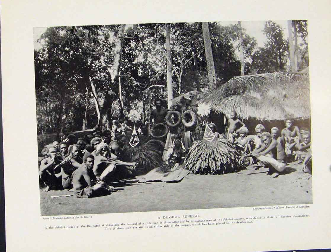 Original Old Vintage Print Duk Duk Funeral Bismarck Archipelago C1931 20th