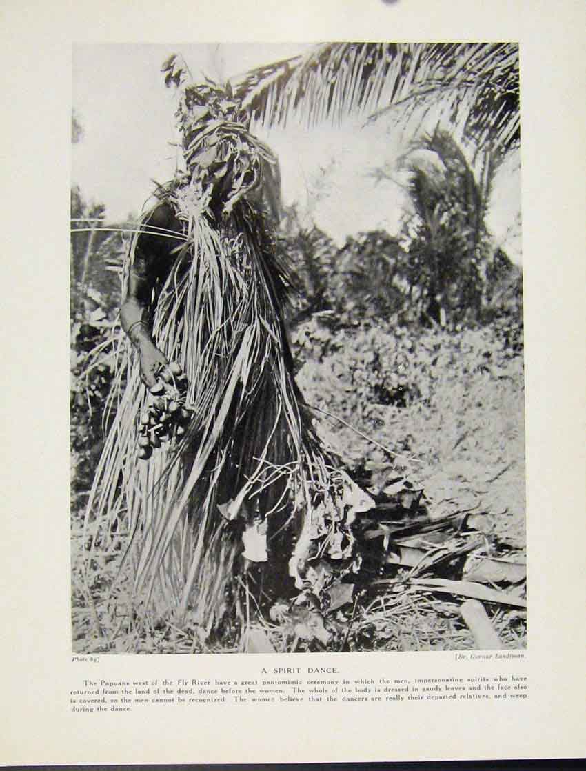Original Old Vintage Print Mask House New Ireland Secret Society C1931 20th