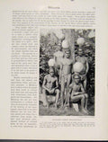 Original Old Antique Print Initiation North Bougainville Chief Melanesia