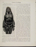 Original Old Antique Print Unana Girl Papuan Woman Network Bag Photograph