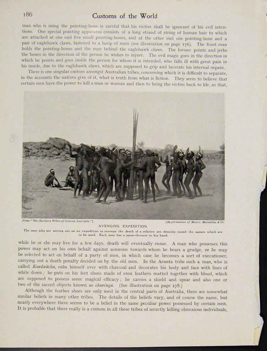 Original Old Vintage Print Australia Tribe Avenging Expedition Photo C1931 20th