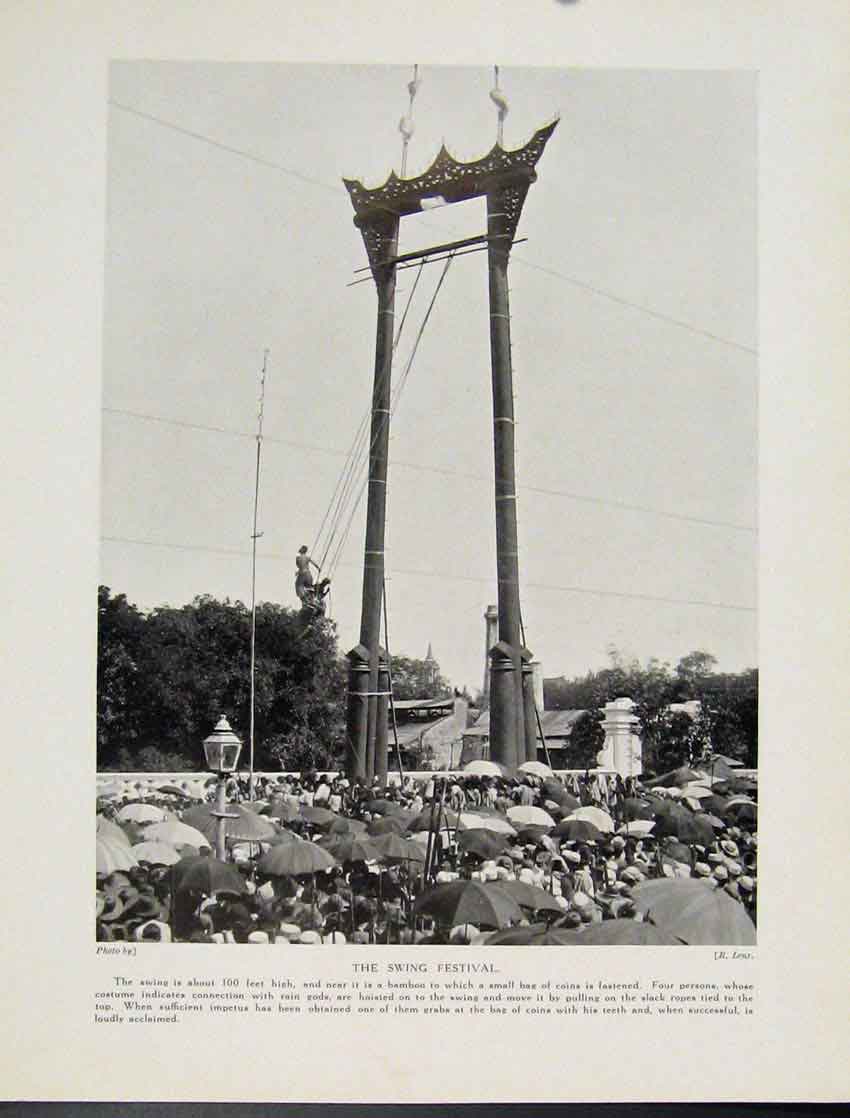 Original Old Vintage Print Swing Festival High Fine Art C1931 Photograph 20th