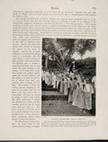 Original Old Antique Print Flower Procession Mingin Festival Burmese Photo