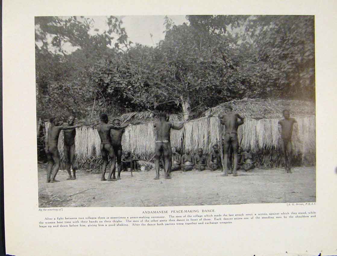 Original Old Vintage Print Andamanese Peace Making Dance Culture Photo C1931