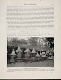 Original Old Antique Print Offerings Priests Buddhist Processions Cambodia