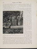 Original Old Vintage Print Funeral Rites Siam Cambodia Native Photo C1931 20th