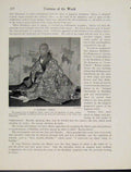 Original Old Antique Print Japan Feast Full Moon Offerings Festival Soul Lnterns