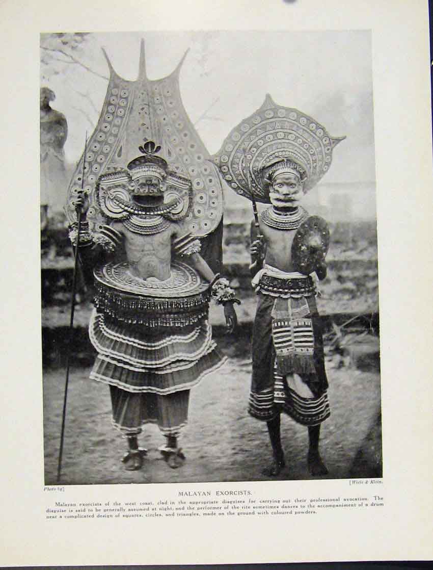 Original Old Vintage Print Malayan Exorcists West Coast C1931 Photo Art 20th