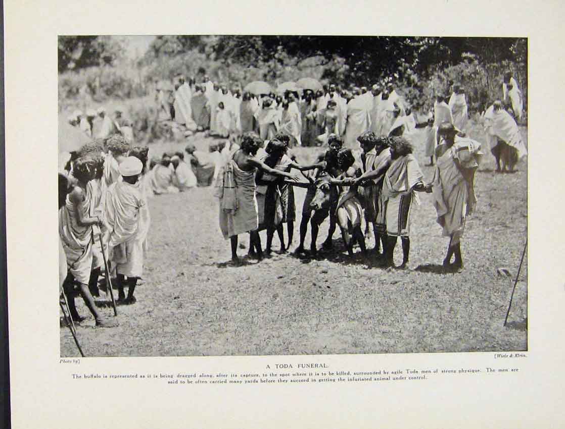 Original Old Vintage Print Toda Funeral Buffalo Photograph Fine C1931 20th