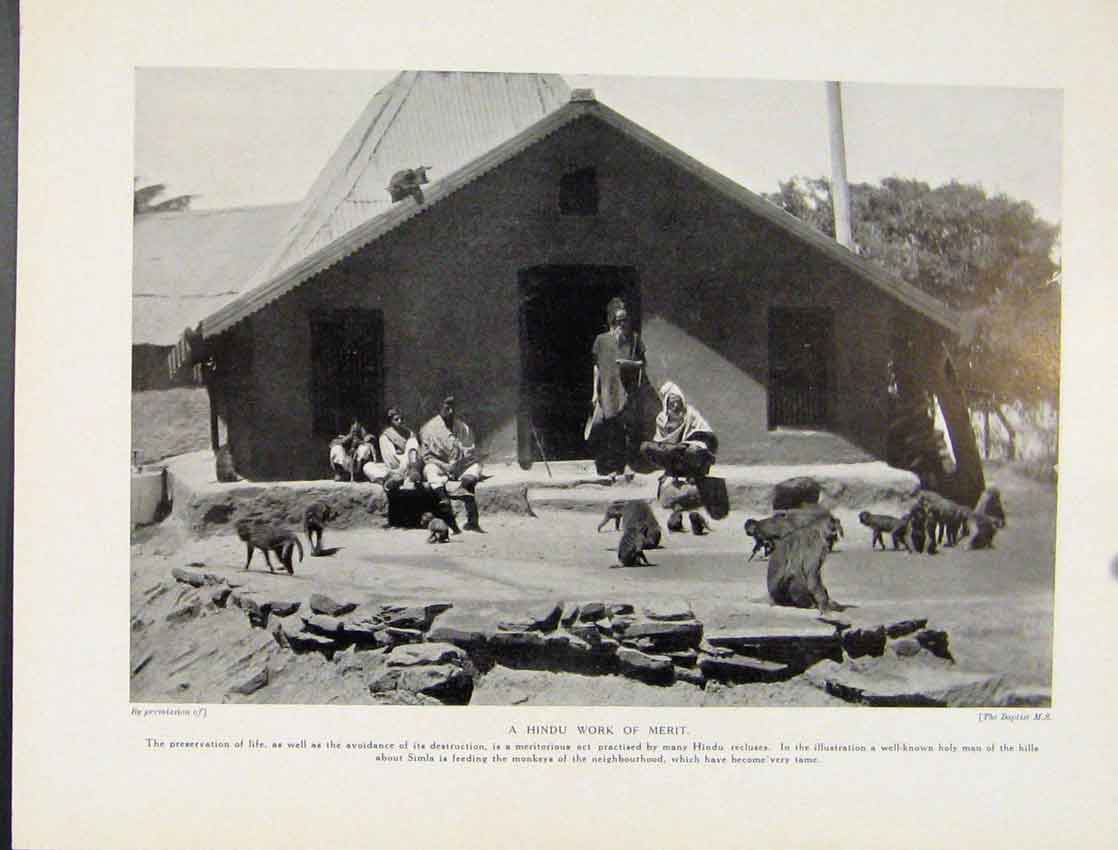 Original Old Vintage Print Sacred Wall Tibetan Mani Tibet Culture C1931 20th