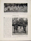 Original Old Antique Print Ceremony New South Wales Bora Mourning Custom Congo